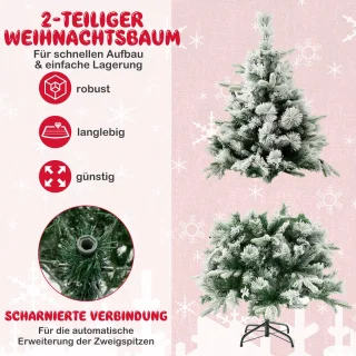 COSTWAY Kunstkerstboom 136 cm met LED verlichting