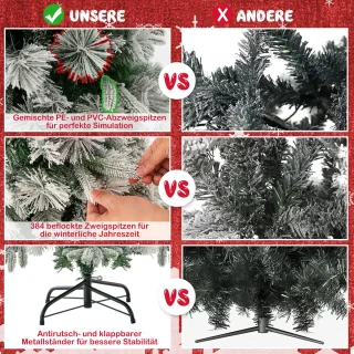 COSTWAY Kunstkerstboom 136 cm met LED verlichting