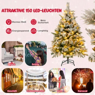 COSTWAY Kunstkerstboom 136 cm met LED verlichting