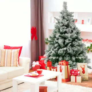 COSTWAY Kunstkerstboom 136 cm met LED verlichting
