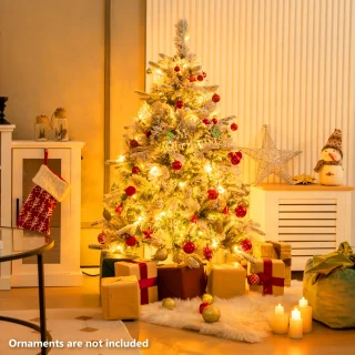 COSTWAY Kunstkerstboom 136 cm met LED verlichting