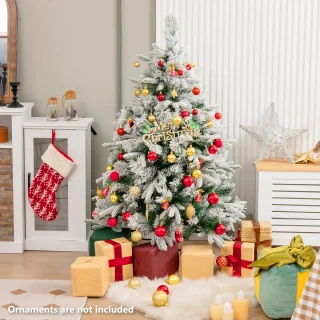 COSTWAY Kunstkerstboom 136 cm met LED verlichting