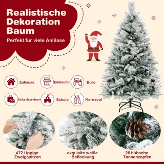 COSTWAY Kunstkerstboom 136 cm wit