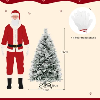 COSTWAY Kunstkerstboom 136 cm wit