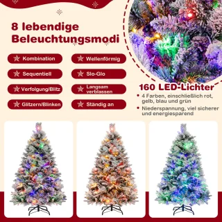 COSTWAY Kunstkerstboom 136 cm wit