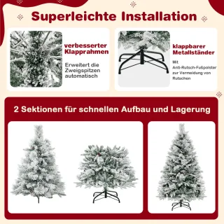COSTWAY Kunstkerstboom 136 cm wit