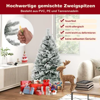 COSTWAY Kunstkerstboom 136 cm wit