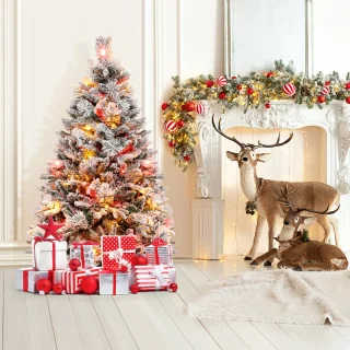 COSTWAY Kunstkerstboom 136 cm wit