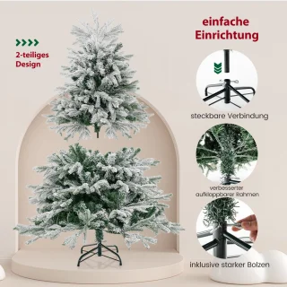 COSTWAY Kunstkerstboom 146 cm met ledverlichting