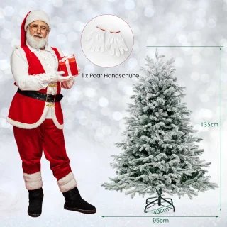 COSTWAY Kunstkerstboom 146 cm met ledverlichting