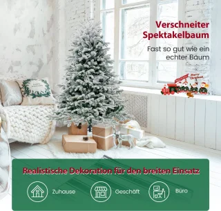 COSTWAY Kunstkerstboom 146 cm met ledverlichting