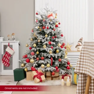 COSTWAY Kunstkerstboom 146 cm met ledverlichting