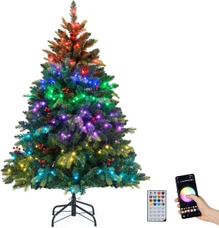COSTWAY Kunstkerstboom 150 cm dennen groen