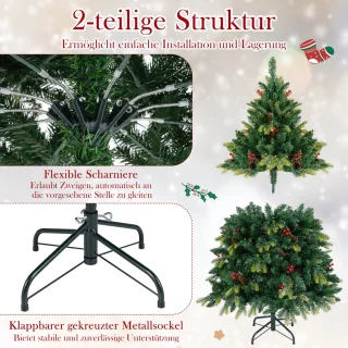 COSTWAY Kunstkerstboom 150 cm dennen groen