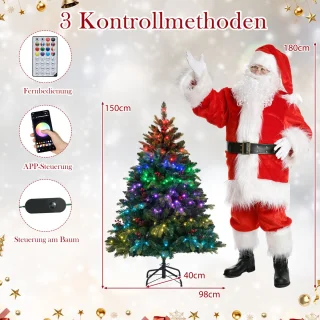 COSTWAY Kunstkerstboom 150 cm dennen groen