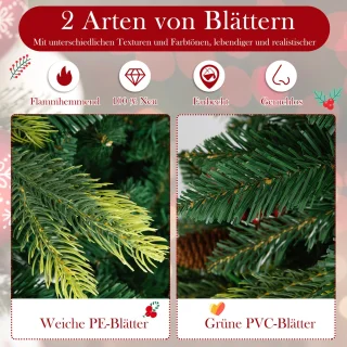 COSTWAY Kunstkerstboom 150 cm dennen groen