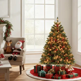 COSTWAY Kunstkerstboom 150 cm dennen groen