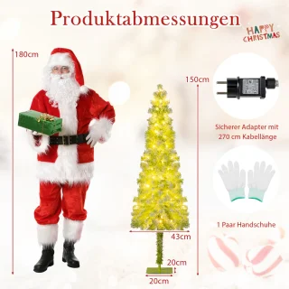 COSTWAY Kunstkerstboom 150 cm Dennenboom