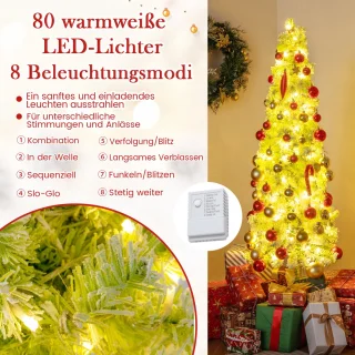 COSTWAY Kunstkerstboom 150 cm Dennenboom