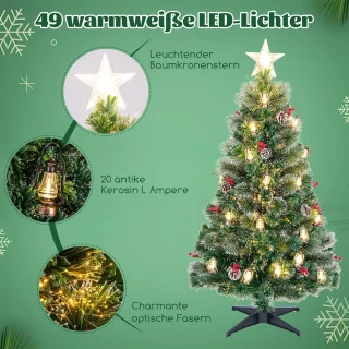 COSTWAY Kunstkerstboom 150 cm Groen/Wit