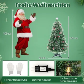 COSTWAY Kunstkerstboom 150 cm Groen/Wit