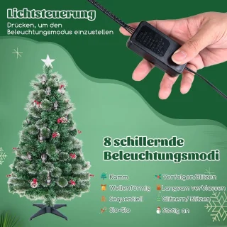 COSTWAY Kunstkerstboom 150 cm Groen/Wit