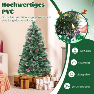 COSTWAY Kunstkerstboom 150 cm Groen/Wit