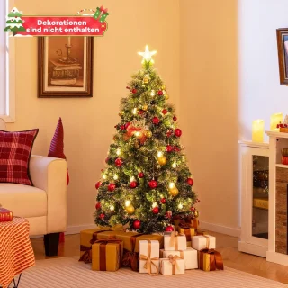 COSTWAY Kunstkerstboom 150 cm Groen/Wit