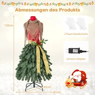 COSTWAY Kunstkerstboom 150 cm met ledverlichting