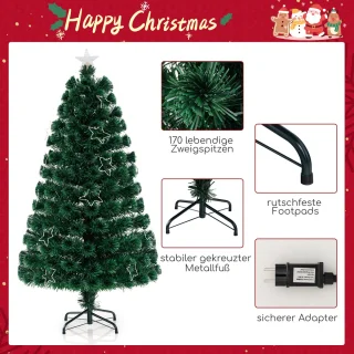 COSTWAY Kunstkerstboom 150 cm met verlichting