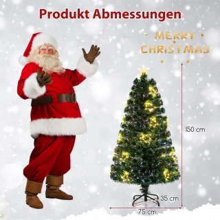 COSTWAY Kunstkerstboom 150 cm met verlichting
