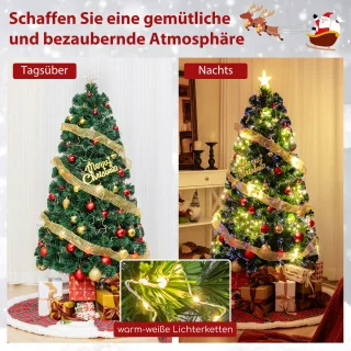 COSTWAY Kunstkerstboom 150 cm met verlichting