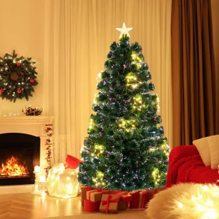 COSTWAY Kunstkerstboom 150 cm met verlichting