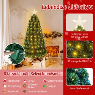 COSTWAY Kunstkerstboom 150 cm met verlichting