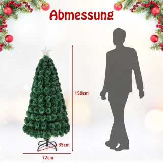 COSTWAY Kunstkerstboom 150 cm met verlichting