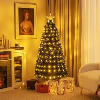 COSTWAY Kunstkerstboom 150 cm met verlichting