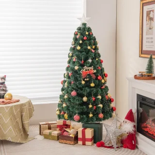 COSTWAY Kunstkerstboom 150 cm met verlichting