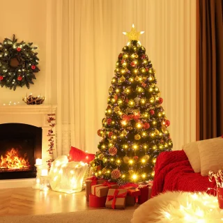 COSTWAY Kunstkerstboom 150 cm met verlichting
