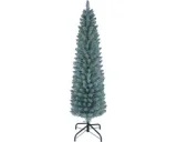 COSTWAY kunstkerstboom 150 cm – smal, grijsgroen, sparrenvorm