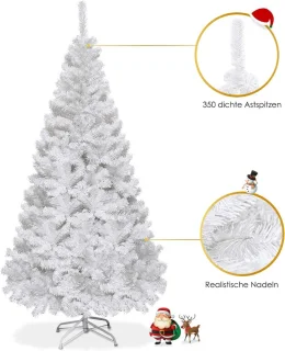 COSTWAY Kunstkerstboom 150 cm wit