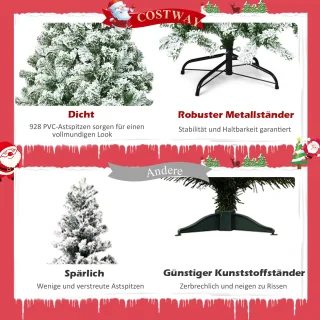 COSTWAY Kunstkerstboom 180 cm