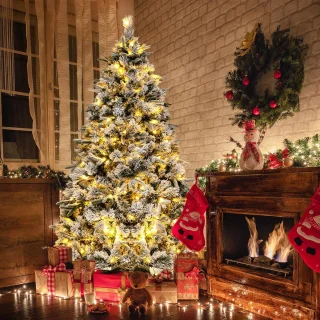 COSTWAY Kunstkerstboom 180 cm dennenboom groen