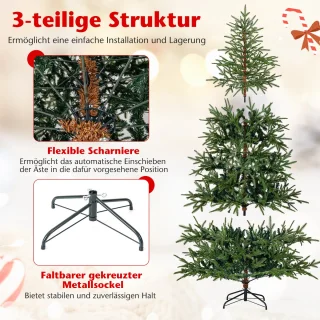 COSTWAY Kunstkerstboom 180 cm - dennenboom