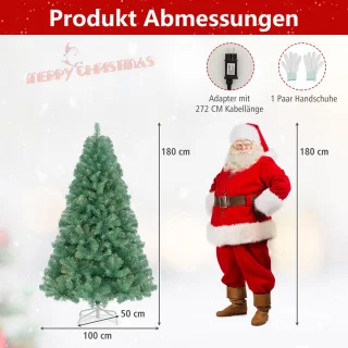 COSTWAY Kunstkerstboom 180 cm (fruitgroen)