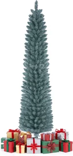 COSTWAY kunstkerstboom 180 cm – grijsgroen