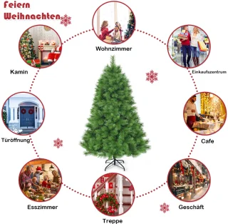 COSTWAY Kunstkerstboom 180 cm groen