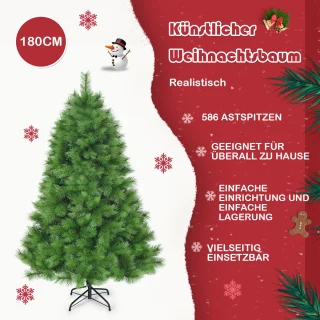COSTWAY Kunstkerstboom 180 cm groen