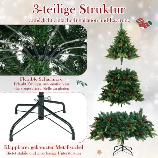 COSTWAY Kunstkerstboom 180 cm groen