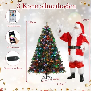 COSTWAY Kunstkerstboom 180 cm groen