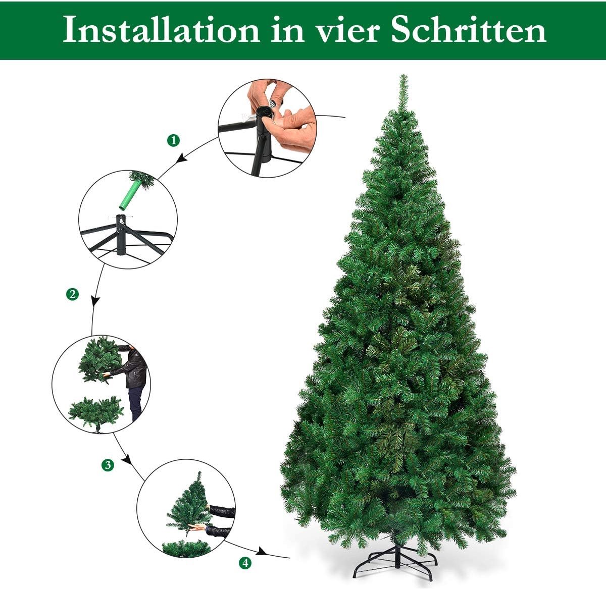 Wat vinden we goed aan de COSTWAY Kunstkerstboom 180 cm Groen
